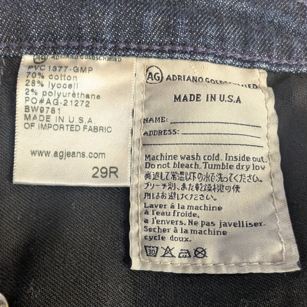AG Adriano Goldschmied Anthropologie Slim Stevie Ankle Blue Jeans Size 29R - Picture 4 of 8